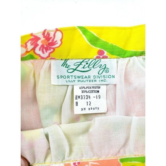 Vintage The Lilly Pulitzer Inc Yellow Skirt Size 12 Sportswear Division - Picture 3 of 12